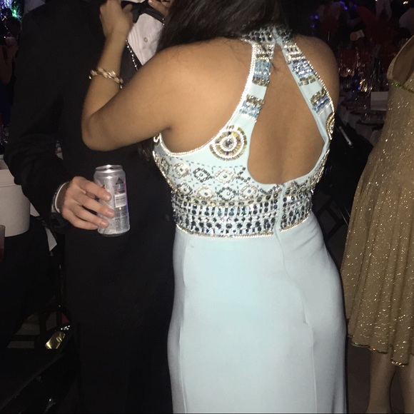 Blue Embroidered Ball Dress - Picture 3 of 8